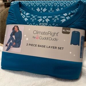 Cuddl Duds Blue 2 Piece Base Layer Set